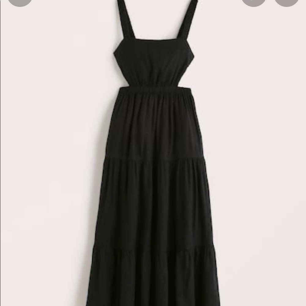 Abercrombie & Fitch Linen-Blend Cutout Maxi Dress
